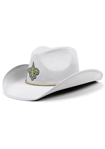 Forever Collectibles New Orleans Saints White Rhinestone Cowboy Hat Mens Cowboy Hat