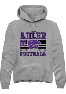 Jason Adler Rally Mens Grey K-State Wildcats NIL Striped Player Hood