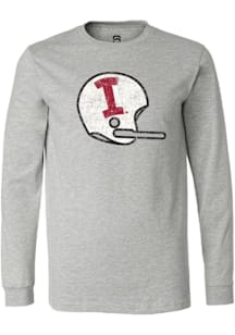 Summit Sportswear Indiana Hoosiers Grey Football Helmet Long Sleeve T Shirt
