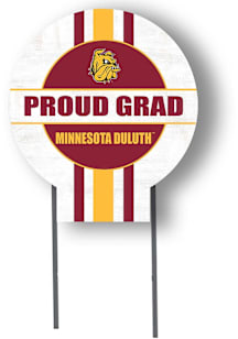UMD Bulldogs KH Sports Fan 20x20 Circle Yard Sign with Stakes Proud Grad Yard Sign - White