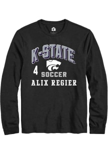 Alix Regier Mens Black K-State Wildcats NIL Arch Logo Long Sleeve Player T Shirt