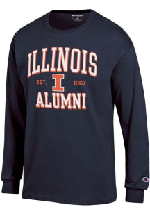 Mens Illinois Fighting Illini Navy Blue Champion Est Alumni Jersey Tee