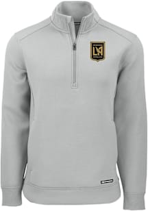 Cutter and Buck Los Angeles FC Mens Grey Roam Long Sleeve Qtr Zip Pullover