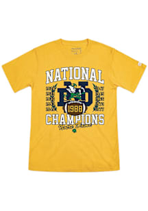 Homefield Notre Dame Fighting Irish Gold Football National Champions Short Sleeve Fashion T Shirt