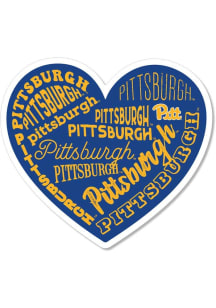 Blue Pitt Panthers 3.5&quot; Heart Rugged Stickers