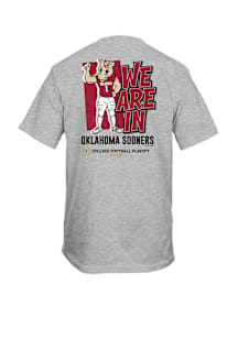 Oklahoma Sooners Grey 2025 CFP Bound Mascot Short Sleeve T Shirt