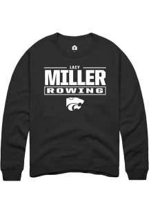 Lacy Miller Rally Mens Black K-State Wildcats NIL Stacked Box Player Crew