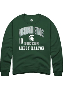 Abbey Dalton Rally Mens Green Michigan State Spartans NIL Arch Logo Player Crew