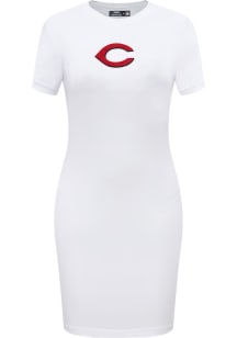 Pro Standard Cincinnati Reds Womens White Classic Short Sleeve Dress