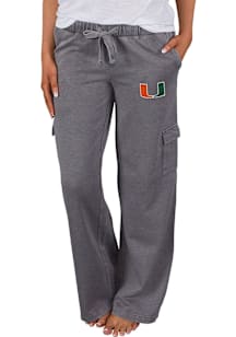 Concepts Sport Miami Hurricanes Womens Charcoal Trackside Cargo Loungewear Sleep Pants