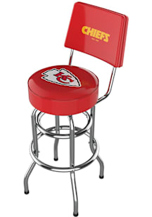 Kansas City Chiefs Chrome Barstool w/ Black Pub Stool - Grey