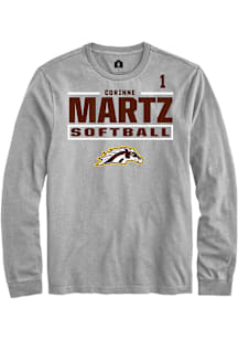 Corinne Martz Western Michigan Broncos Grey NIL Stacked Box Long Sleeve Player T Shirt