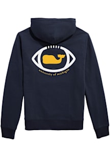 Vineyard Vines Michigan Wolverines Mens Navy Blue whale Long Sleeve Hoodie