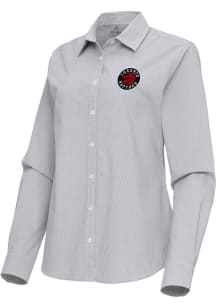 Antigua Toronto Raptors Womens Porter Long Sleeve Ash Dress Shirt