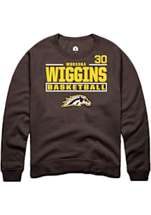 Morasha Wiggins Western Michigan Broncos Mens Brown NIL Stacked Box Player Crew