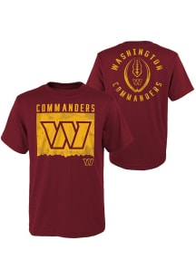 WASH Commanders Yth Burgundy Liquid Camo SS Tee