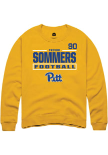Trevor Sommers Rally Mens Gold Pitt Panthers NIL Stacked Box Player Crew
