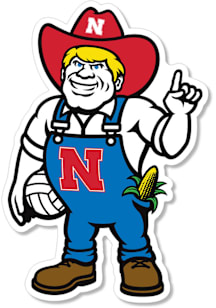 Nebraska Cornhuskers 6 Inch Volleyball Herbie Auto Decal - White
