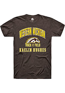 Kaelin Hughes Western Michigan Broncos Brown NIL Arch Logo Short Sleeve Player T Shirt