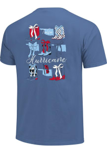 Tulsa Golden Hurricane Boots and Bows Short Sleeve T-Shirt - Blue