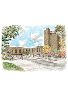 Ann Arbor School of Dentistry Illustration Card - Blue