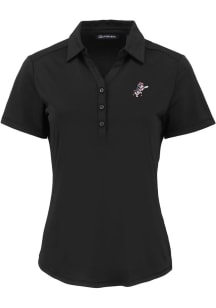 Cutter and Buck Cincinnati Reds Womens Black Cooperstown  Forge Eco Polo Short Sleeve Polo Shirt