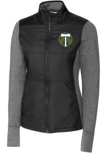 Cutter and Buck Portland Timbers Womens Black Stealth Light Weight Jacket