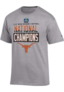 Champion Texas Longhorns Grey Locker Room National Champions Short Sleeve T Shirt
