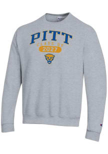 Mens Pitt Panthers Grey Champion Class of 2027 Powerblend Crew Sweatshirt