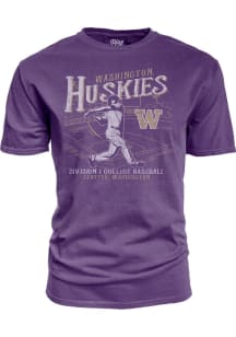 Washington Huskies Big Ten Baseball Short Sleeve T Shirt - Purple