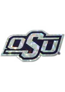 Oklahoma State Cowboys REFLECTIVE LOGO Car Emblem - Silver