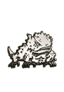 TCU Horned Frogs Chrome Mascot Car Emblem - White