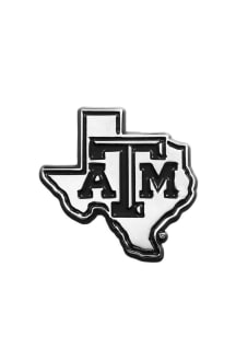 Texas A&amp;M Aggies Chrome Texas Shaped Car Emblem - Silver