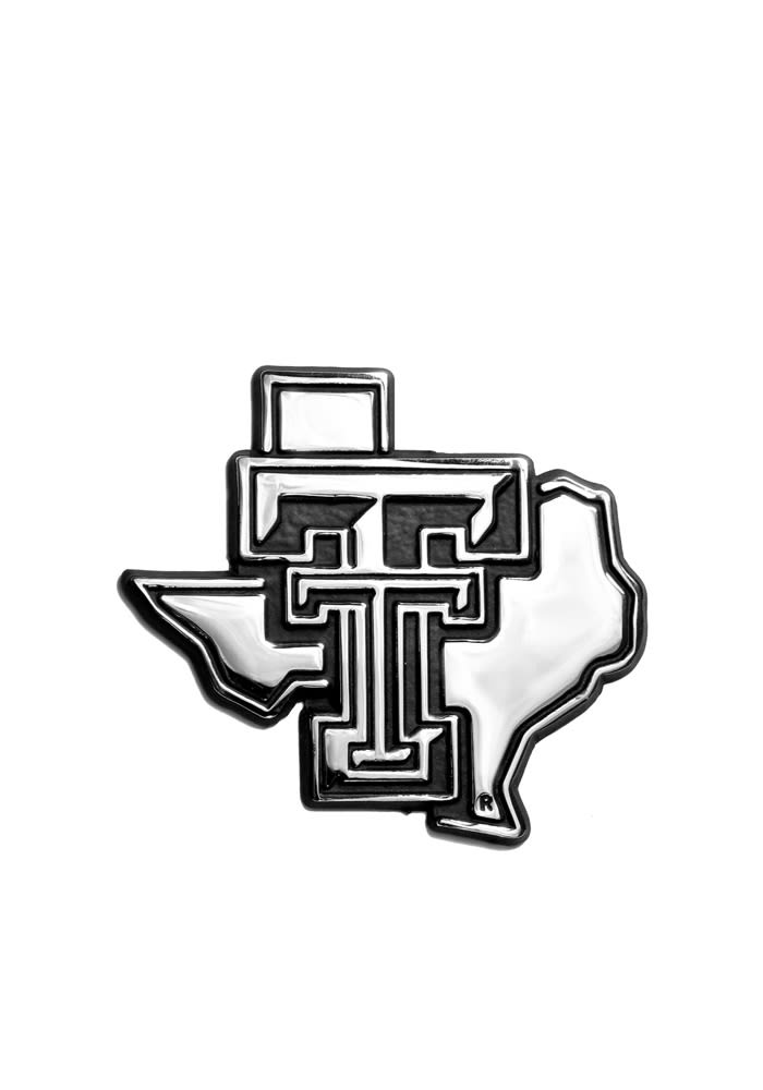 Texas Tech Red Raiders Chrome Texas Shaped Car Emblem - Silver