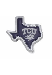 TCU Horned Frogs Metal Car Emblem - Silver
