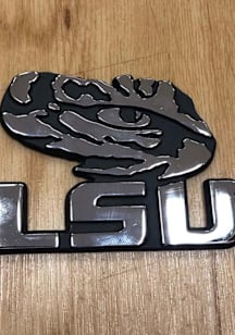LSU Tigers Chrome Logo Car Emblem - Silver