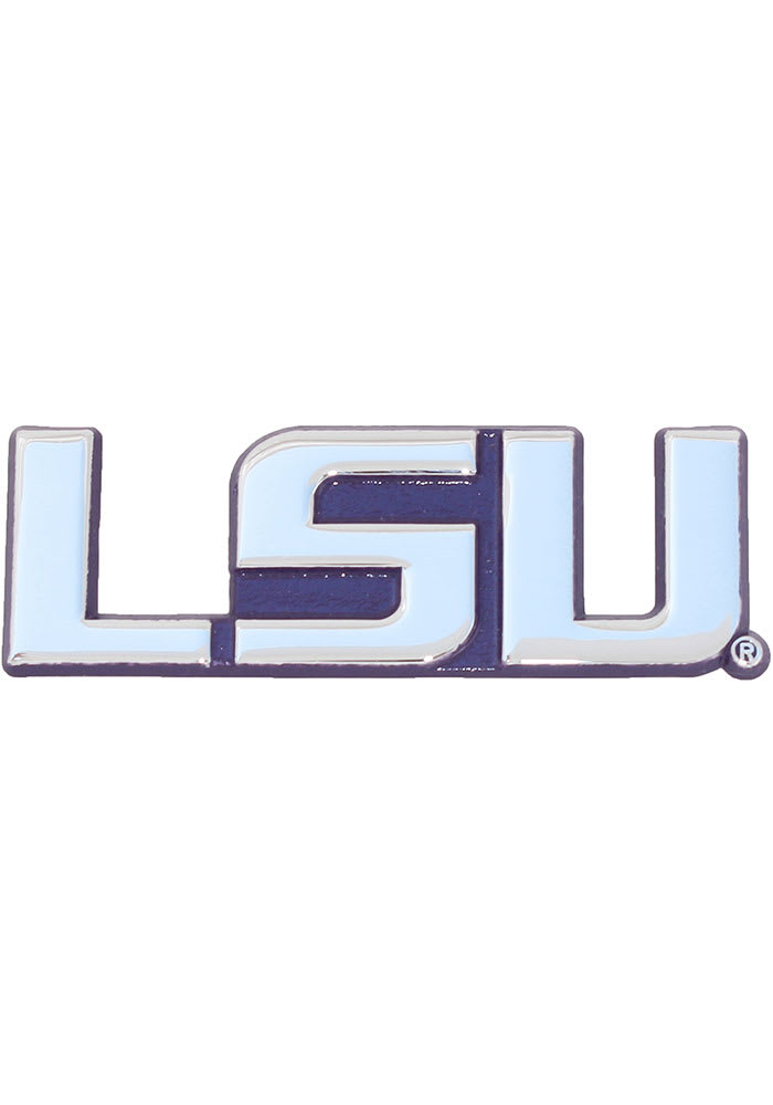 LSU Tigers Color Edge Chrome Car Emblem - Silver
