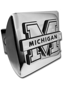 Silver Michigan Wolverines Chrome Hitch Cover