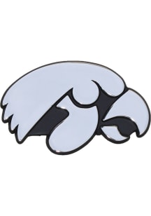 Iowa Hawkeyes Stainless Steel Car Emblem - Silver
