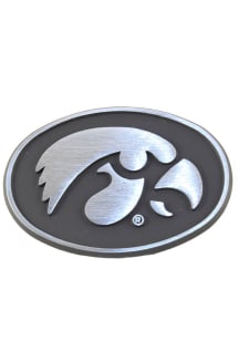 Iowa Hawkeyes Matte Chrome Car Emblem - Grey