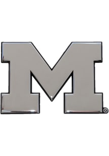 Michigan Wolverines Matte Chrome Car Emblem - Grey