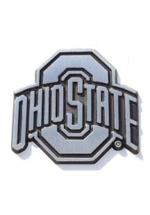 Ohio State Buckeyes Matte Chrome Car Emblem - Grey