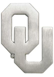 Oklahoma Sooners Matte Chrome Car Emblem - Grey