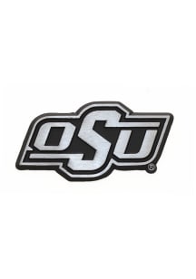 Oklahoma State Cowboys Matte Chrome Car Emblem - Grey