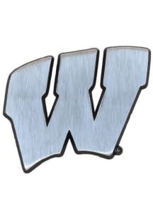 Wisconsin Badgers Matte Chrome Car Emblem - Red