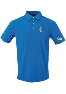 Mens White Pitt Panthers Golf Roc Victory Lights Ecotec Two Hit Short Sleeve Polo Shirt