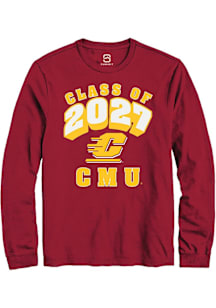 Summit Sportswear Central Michigan Chippewas Maroon Class of 2027 Long Sleeve T Shirt