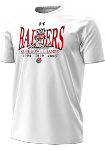 Under Armour Wisconsin Badgers White Mascot Rose Bowl Champs Short Sleeve T Shirt