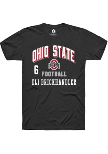 Eli Brickhandler Rally Mens Black Ohio State Buckeyes NIL Arch Logo Player T Shirt