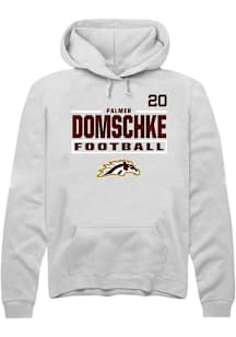 Palmer Domschke Western Michigan Broncos Mens White Football NIL Stacked Box Player Hood